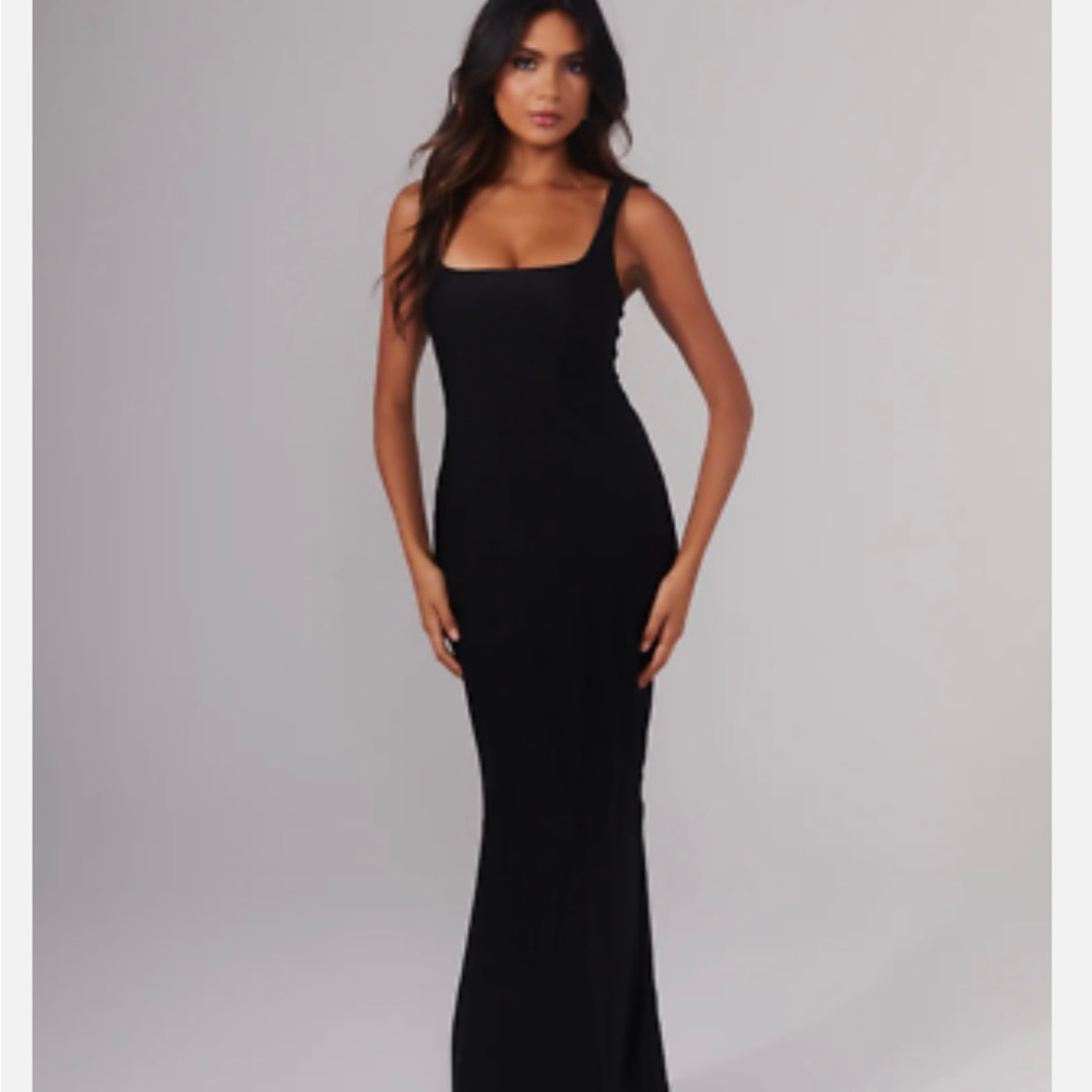 Klassy Network Black Shimmer Maxi Dress